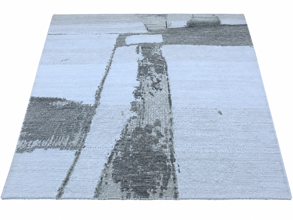 RH Nihal Wool Rug – 10' × 14' Multi Grey | 100% Hand-Spun Wool | Hand-Knotted | Abstract Geometric Design | Made in Nepal