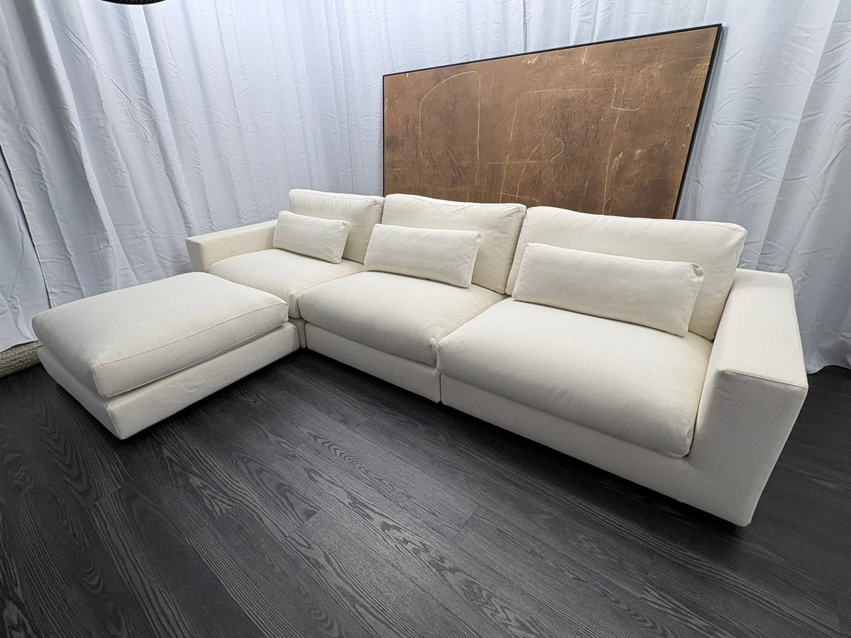 RH Lugano Modular 4-Piece Sectional | Italy | Down | Performance Linen Weave – Natural