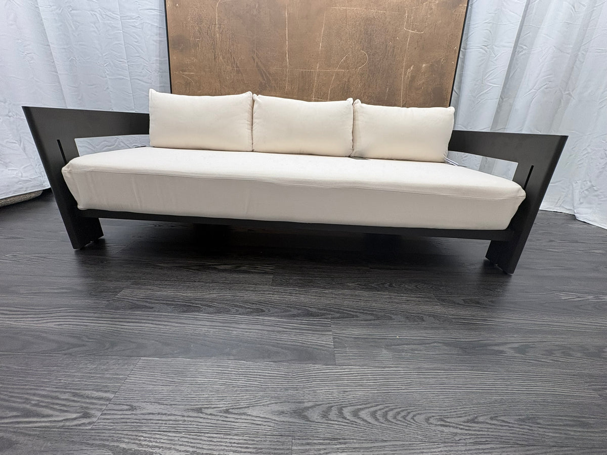 RH Restoration Hardware Matira Aluminum Sofa
Designed by Harrison & Nicholas Condos
84" | Iron Finish | Natural Performance Textured Weave