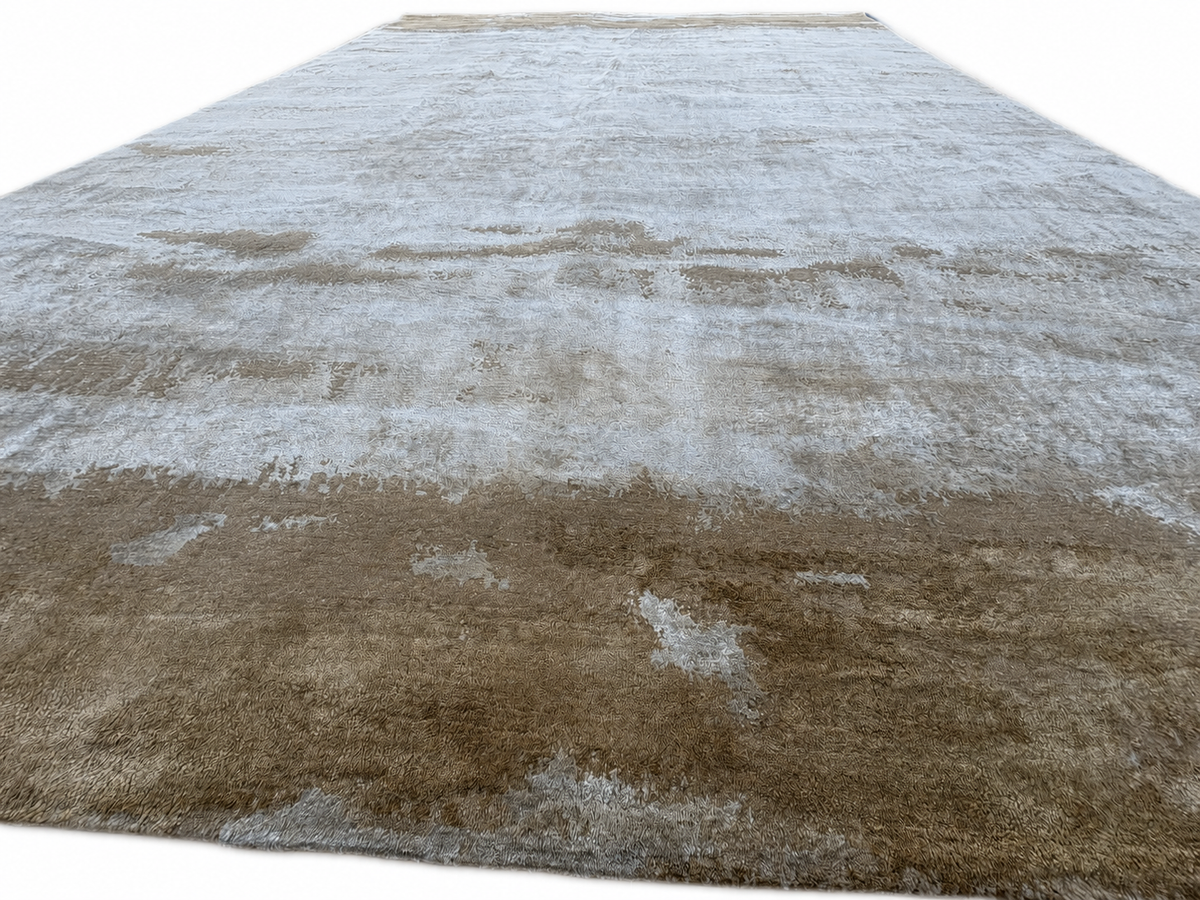 RH Suvali Silk & Wool Rug – 10' × 14' Wheat Multi | 90% Silk | Hand-Knotted | 84 Persian Knots Per Square Inch