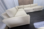 RH Maxwell Left-Arm L-Sectional | Classic | Down | Perennials® Performance Textured Linen Weave – Dune