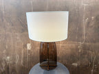 RH Blom Amber Glass Table Lamp Lacquered Burnished Brass | 30" | Jonathan Browning Scandinavian Design