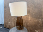 RH Blom Amber Glass Table Lamp Lacquered Burnished Brass | 30" | Jonathan Browning Scandinavian Design