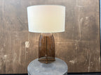RH Blom Amber Glass Table Lamp Lacquered Burnished Brass | 30" | Jonathan Browning Scandinavian Design