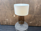 RH Blom Amber Glass Table Lamp Lacquered Burnished Brass | 30" | Jonathan Browning Scandinavian Design