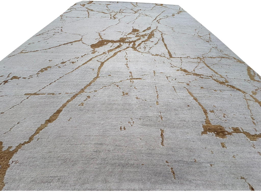 RH Lakshmi Wool Rug – 10' × 14' Cream / Bronze | Hand-Knotted Himalayan Wool & Jute | Made in Nepal