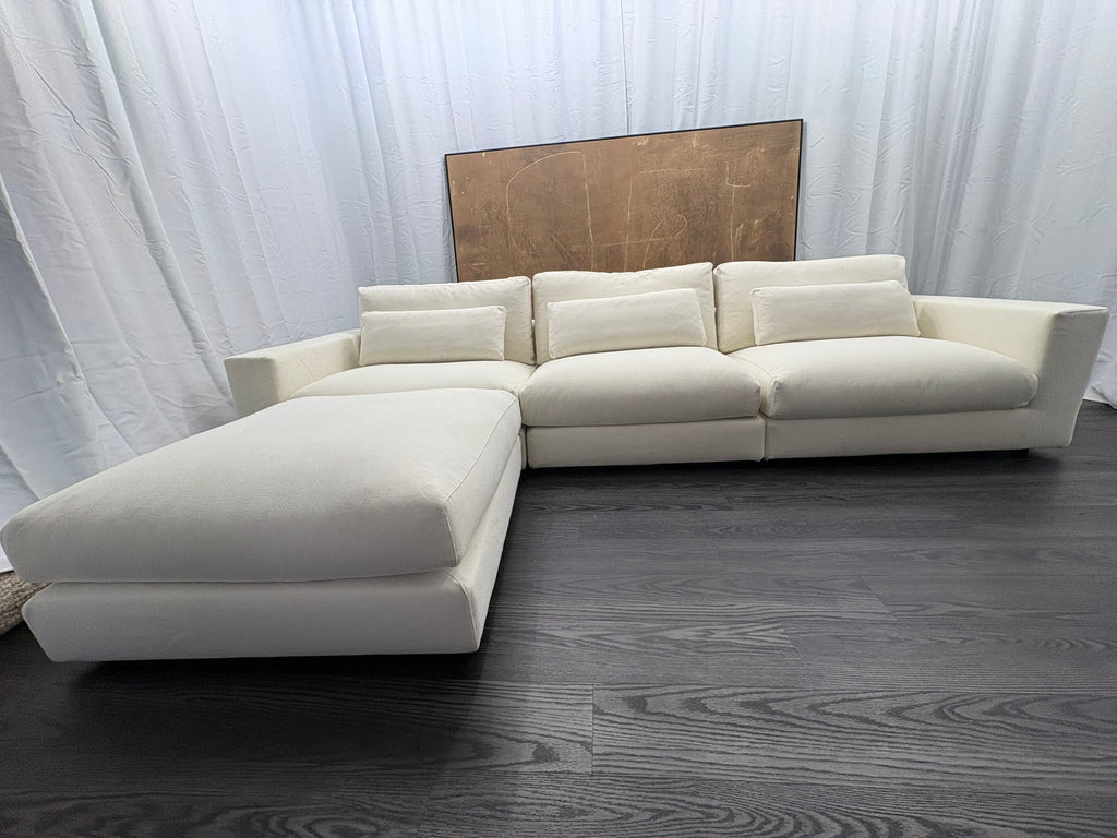 RH Lugano Modular 4-Piece Sectional | Italy | Down | Performance Linen Weave – Natural