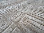 RH Rajouri Silk & Wool Rug – 9' × 12' Sand | Hand-Knotted Silk & Wool | Hand-Carved | Made in Nepal
