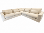 RH Lugano Modular 5-Piece Sectional | Italy | Down-Feather | Performance Linen Weave – Sand | Customizable