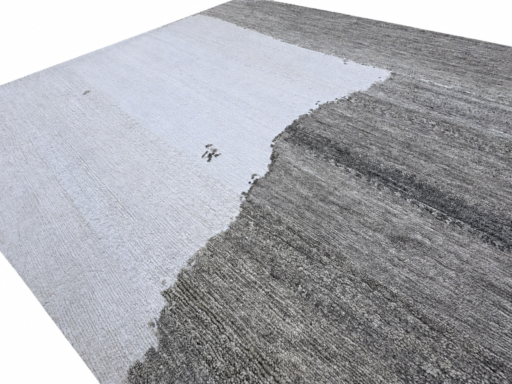 RH Nihal Wool Rug – 10' × 14' Multi Grey | 100% Hand-Spun Wool | Hand-Knotted | Abstract Geometric Design | Made in Nepal