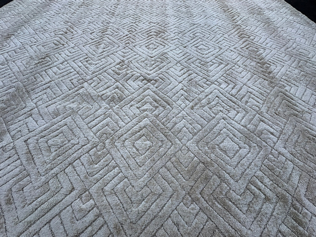 RH Talsari Silk & Wool Rug – 12' × 15' Wheat | Hand-Knotted Silk & Wool | 100 Tibetan Knots Per Square Inch | Made in Nepal