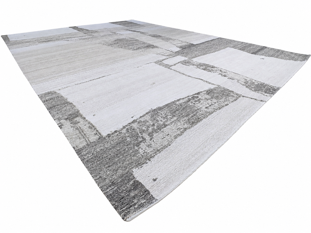 RH Nihal Wool Rug – 10' × 14' Multi Grey | 100% Hand-Spun Wool | Hand-Knotted | Abstract Geometric Design | Made in Nepal