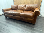RH Original Lancaster Leather 3-Cushion Sofa – 7' Petite 38"D | Italian Brompton Cocoa | Down-Feather | Pre-Owned