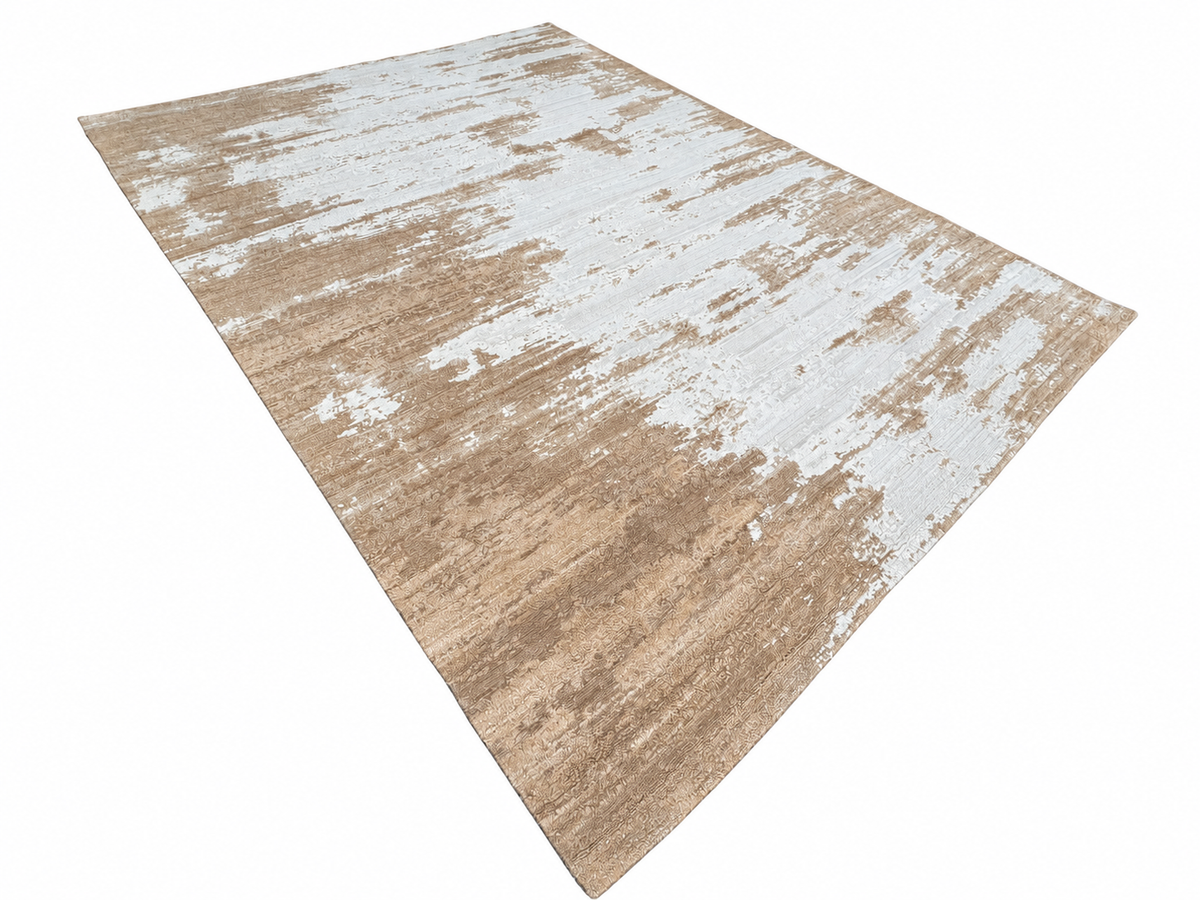 RH Kasir Wool & Silk Rug – 10' x 14' Wheat/Camel | Hand-Knotted Wool & Silk