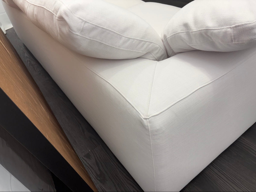 RH Cloud 9' Luxe Sofa — 2-Cushion | Perennials Performance Textured Linen Weave | White