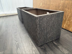 RH Paxos Square Planter – Size F 39½"W × 19½"D × 19½"H | Carbon | Set of 2 | Upscale Staging