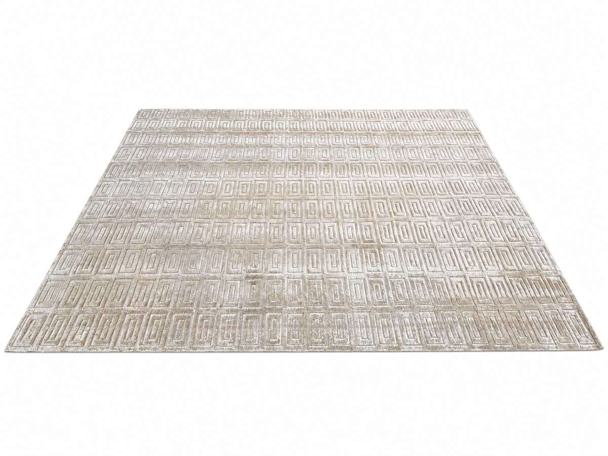 RH Rajouri Silk & Wool Rug – 9' × 12' Sand | Hand-Knotted Silk & Wool | Hand-Carved | Made in Nepal