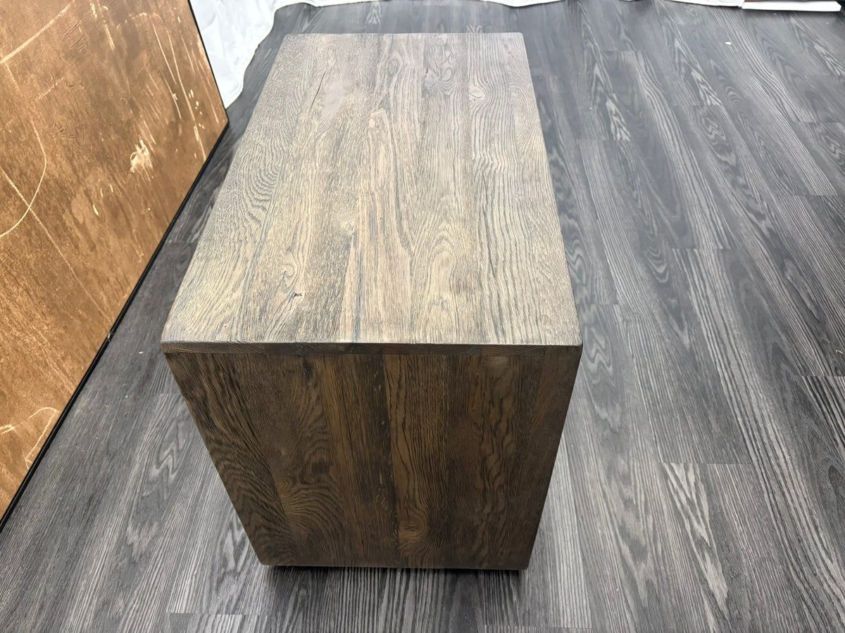 RH Drifted Reclaimed Oak Closed Nightstand – 32" – Drifted Brown Oak