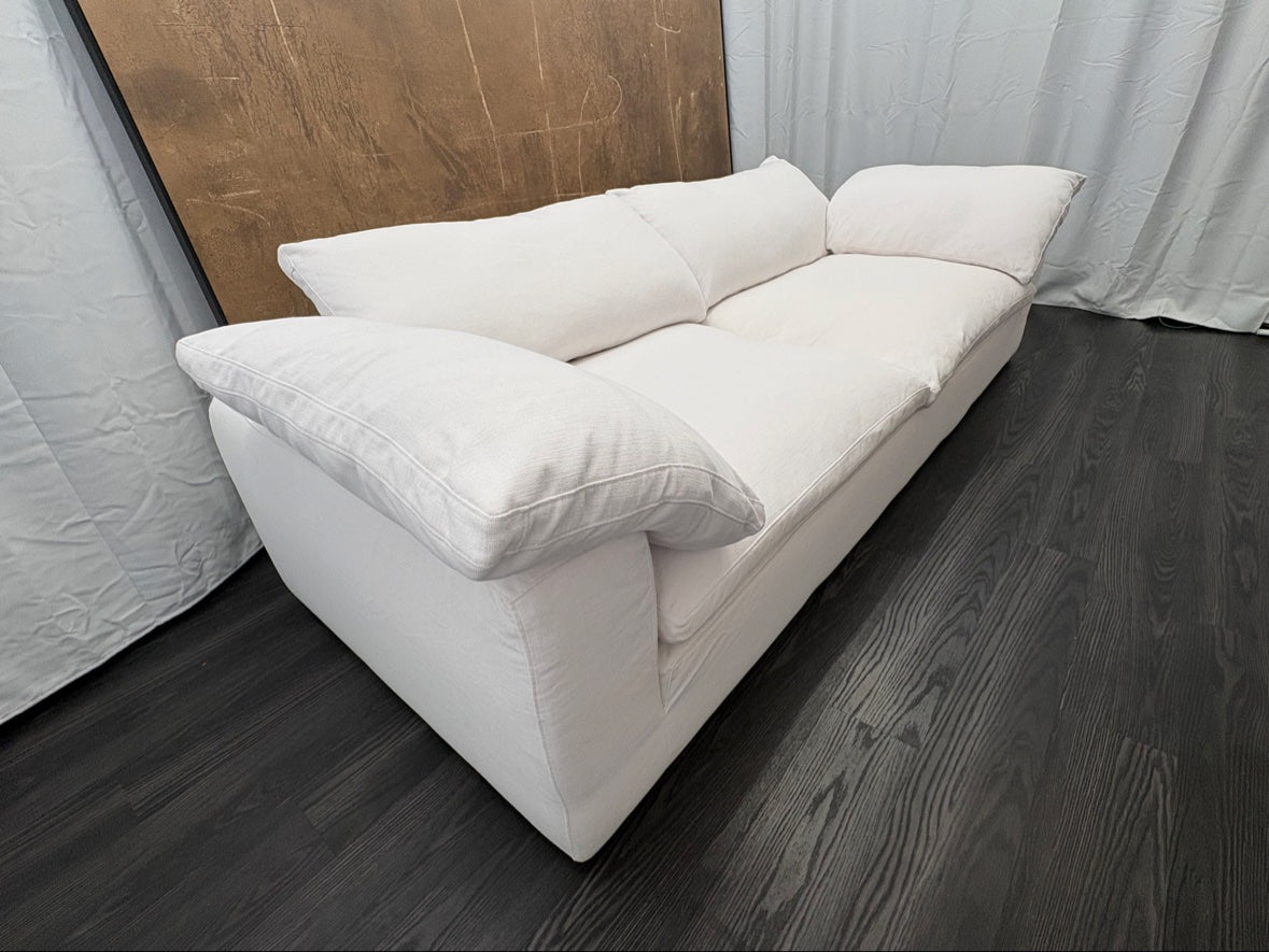 RH Cloud 9' Luxe Sofa — 2-Cushion | Perennials Performance Textured Linen Weave | White