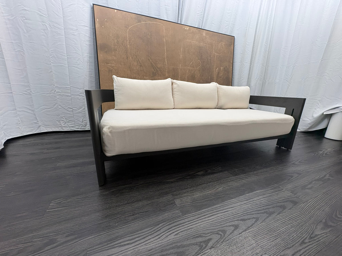RH Restoration Hardware Matira Aluminum Sofa
Designed by Harrison & Nicholas Condos
84" | Iron Finish | Natural Performance Textured Weave