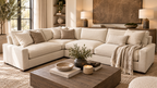 RH Maxwell Left-Arm L-Sectional | Classic | Down | Perennials® Performance Textured Linen Weave – Dune