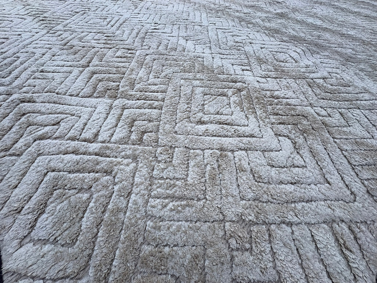 RH Talsari Silk & Wool Rug – 12' × 15' Wheat | Hand-Knotted Silk & Wool | 100 Tibetan Knots Per Square Inch | Made in Nepal