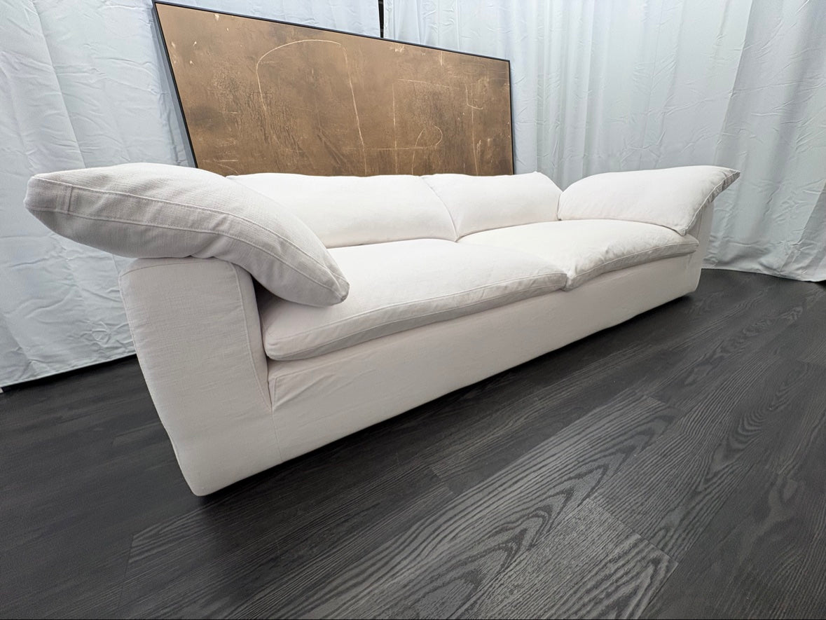 RH Cloud 9' Luxe Sofa — 2-Cushion | Perennials Performance Textured Linen Weave | White