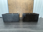 RH Paxos Square Planter – Size F 39½"W × 19½"D × 19½"H | Carbon | Set of 2 | Upscale Staging