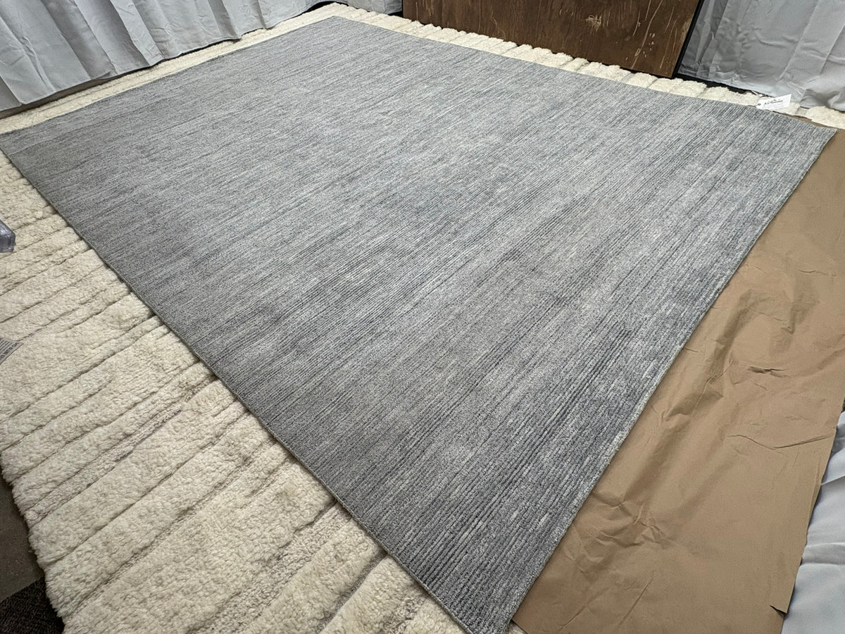 RH Performance Rug – Approx. 9' × 12' Marled Ocean (Attributed) | Hand-Loomed Performance Construction | Textural Contemporary Design