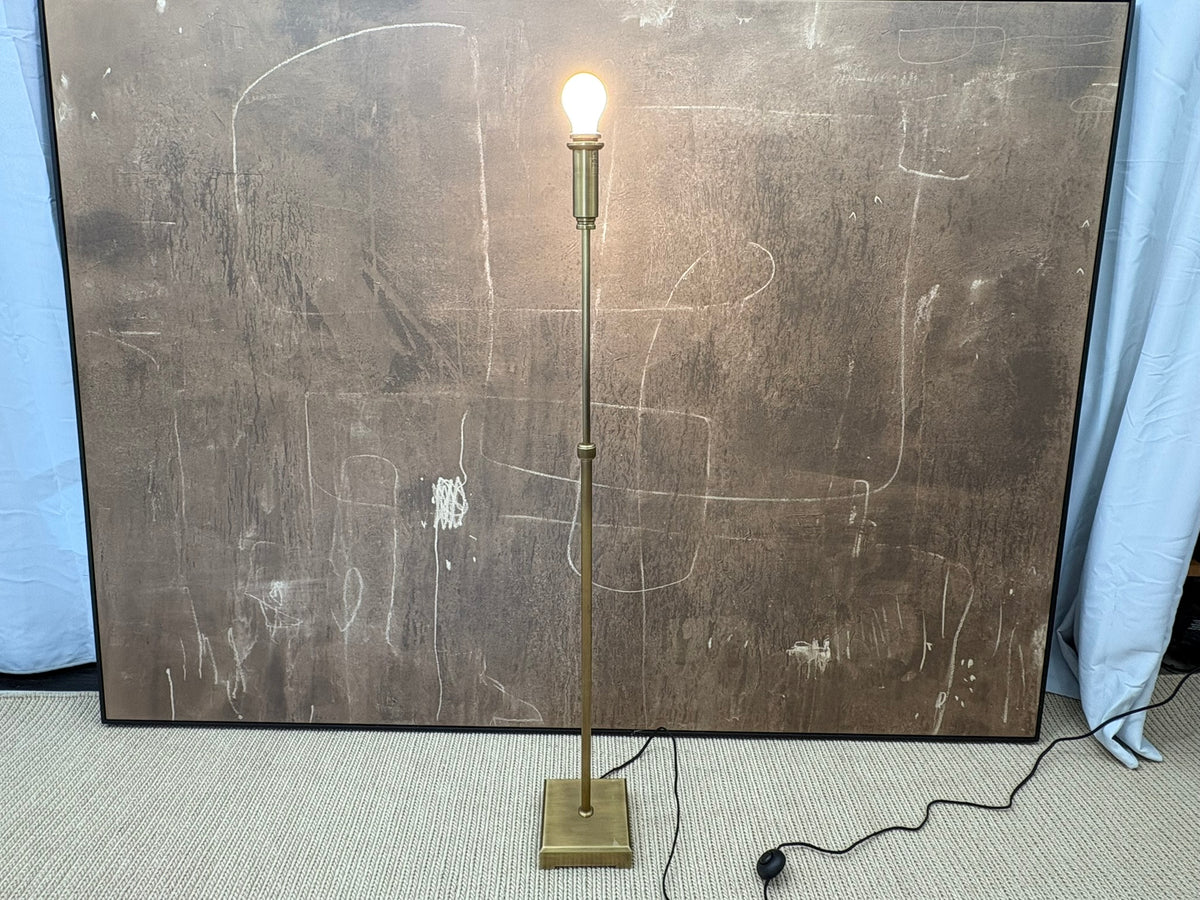 RH Pyramid Telescoping Floor Lamp Vintage Brass | Adjustable Height | Cast Zinc & Steel