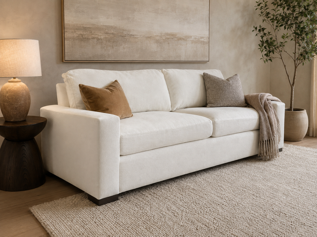 RH Restoration Hardware Maxwell 2-Cushion Sofa
8' | Classic 40" Depth | Down-Feather Fill | Performance Linen Weave | Natural