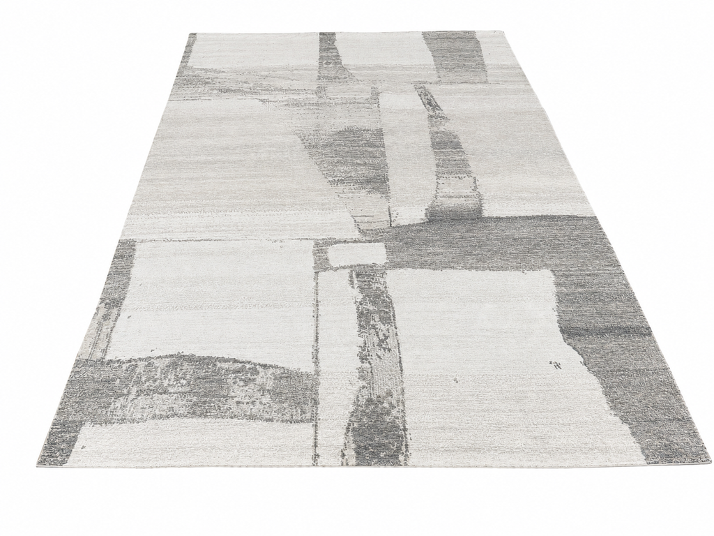 RH Nihal Wool Rug – 10' × 14' Multi Grey | 100% Hand-Spun Wool | Hand-Knotted | Abstract Geometric Design | Made in Nepal