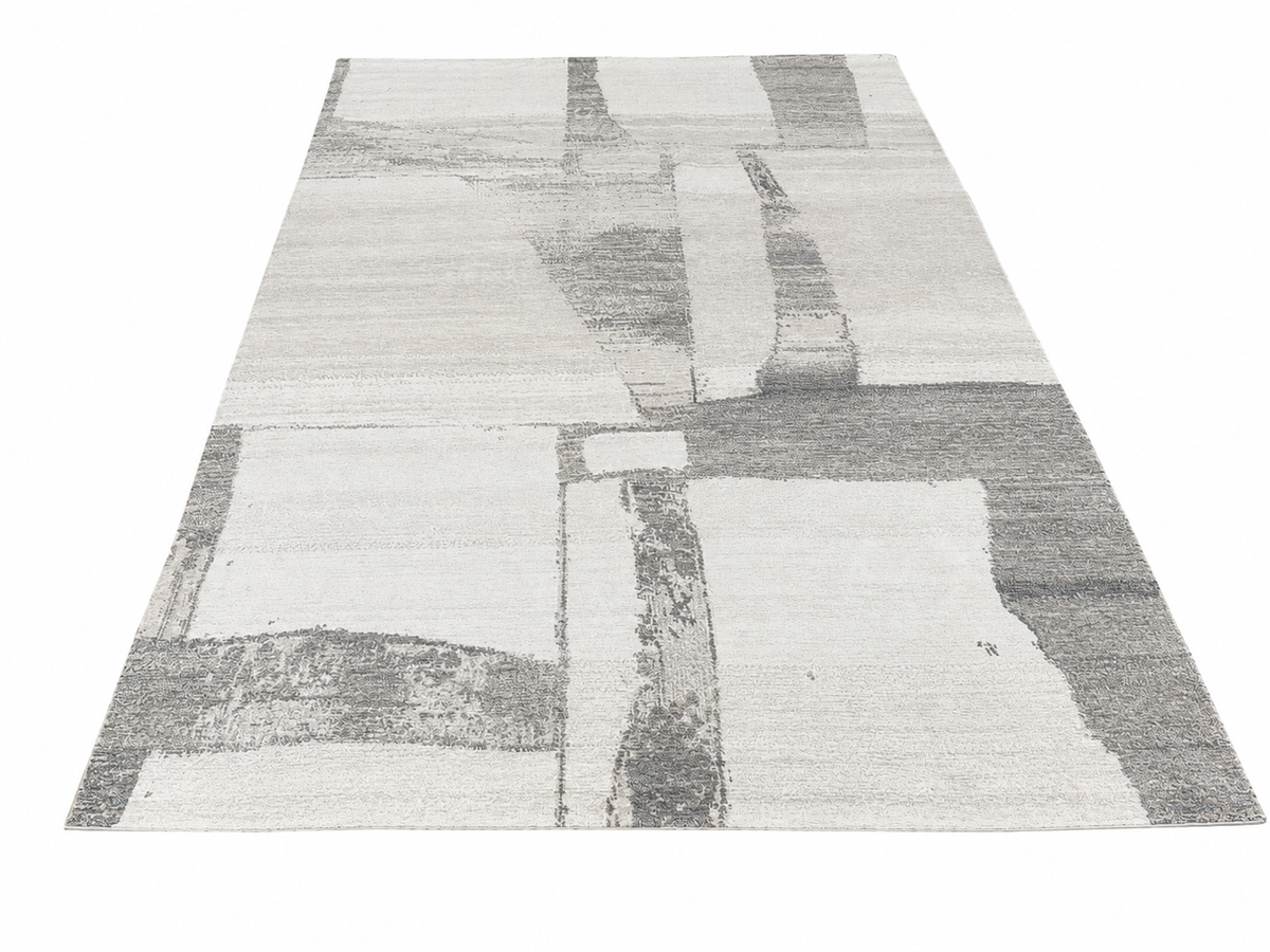 RH Nihal Wool Rug – 10' × 14' Multi Grey | 100% Hand-Spun Wool | Hand-Knotted | Abstract Geometric Design | Made in Nepal