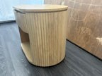 RH Byron Open Nightstand – 32" Light Oak | American White Oak | Reeded Detail | Soft-Close Drawer