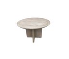RH Balmain Round Teak Dining Table – 48" Weathered Teak Finish
