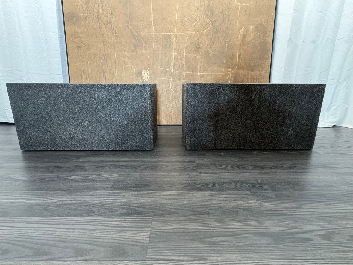 RH Paxos Square Planter – Size F 39½"W × 19½"D × 19½"H | Carbon | Set of 2 | Upscale Staging