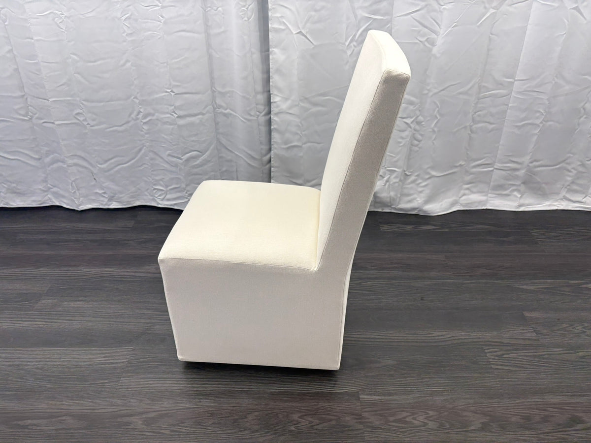 RH Ellison High-Back Fabric Dining Side Chair
Performance Linen Weave — Natural Recessed Caster Base