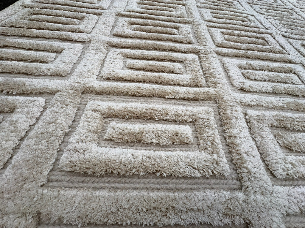 RH Rajouri Silk & Wool Rug – 9' × 12' Sand | Hand-Knotted Silk & Wool | Hand-Carved | Made in Nepal