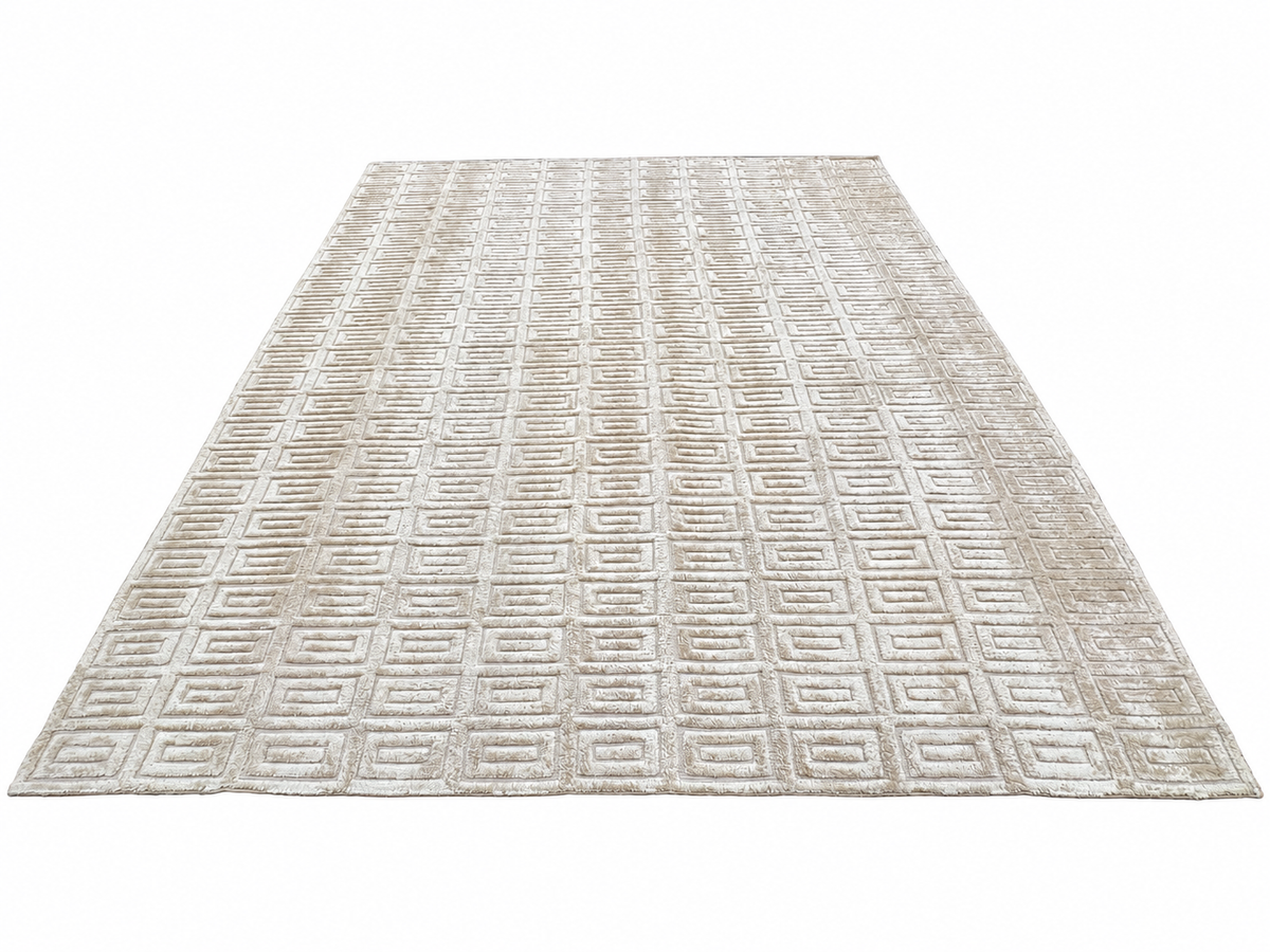 RH Rajouri Silk & Wool Rug – 9' × 12' Sand | Hand-Knotted Silk & Wool | Hand-Carved | Made in Nepal