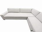 RH Modena Track Arm Left-Arm Bench-Cushion L-Sectional – Perennials Performance Textured Linen Weave in Mist