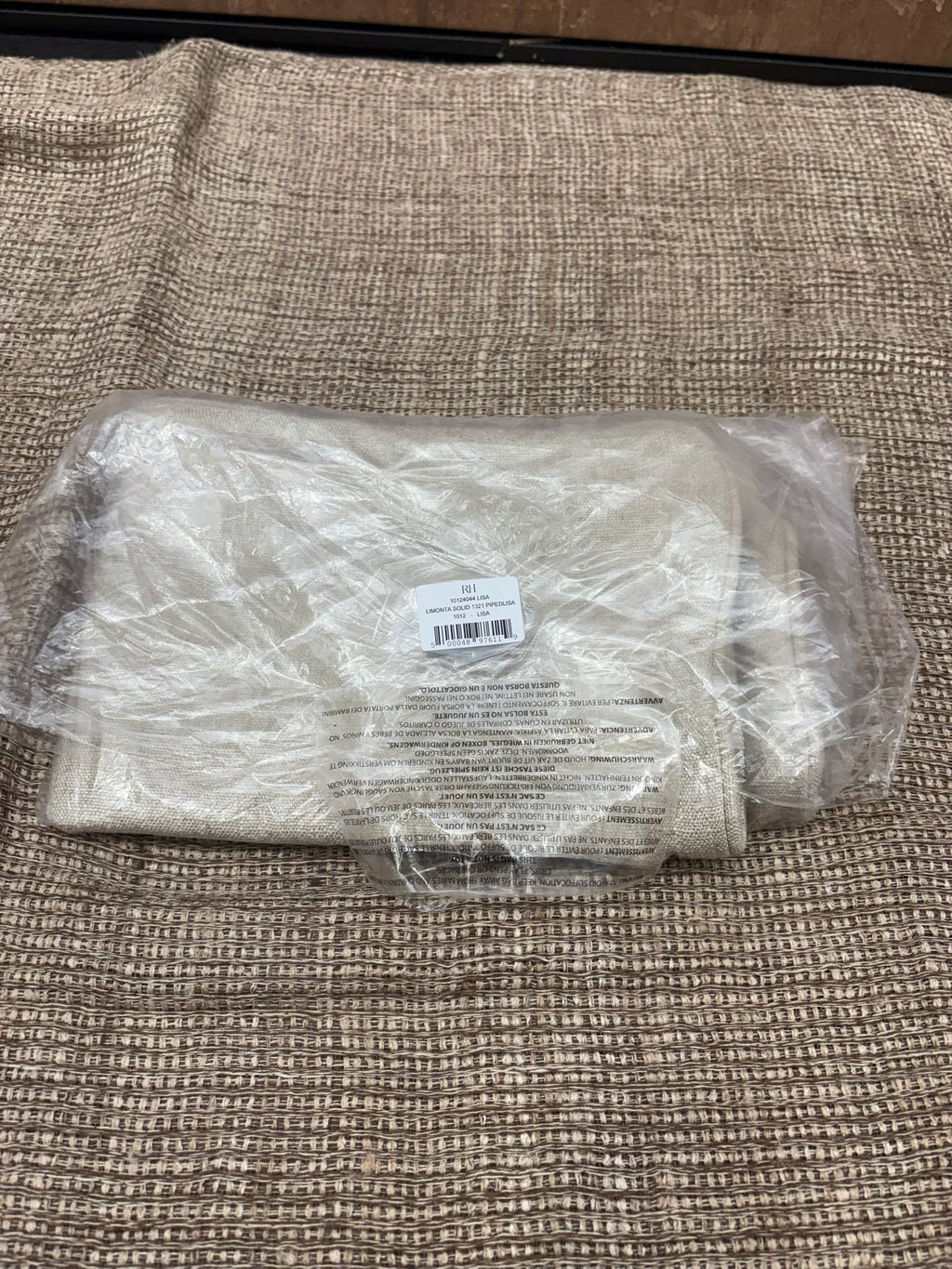 RH Restoration Hardware Custom Italian Pietro Solid Piped Lumbar Pillow Cover