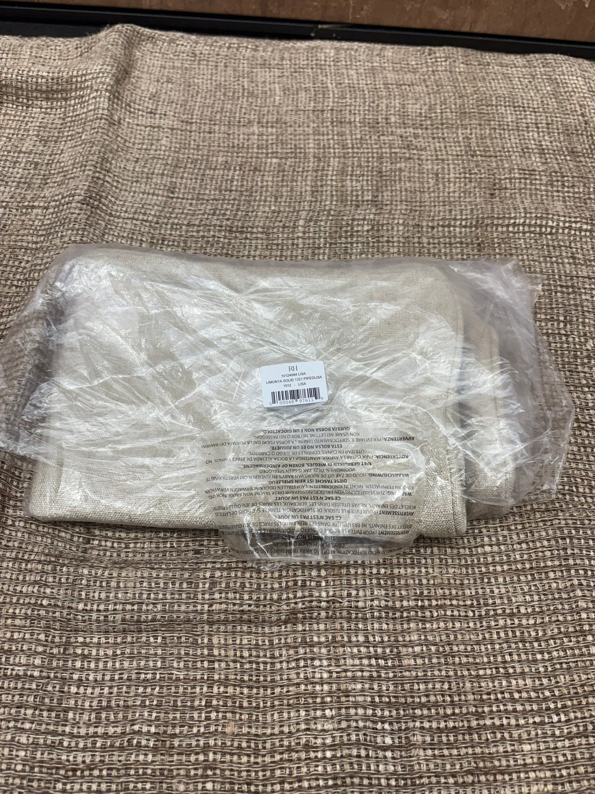 RH Restoration Hardware Custom Italian Pietro Solid Piped Lumbar Pillow Cover