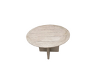 RH Balmain Round Teak Dining Table – 48" Weathered Teak Finish