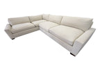 RH Maxwell Left-Arm L-Sectional | Classic | Down | Perennials® Performance Textured Linen Weave – Dune