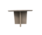 RH Balmain Round Teak Dining Table – 48" Weathered Teak Finish