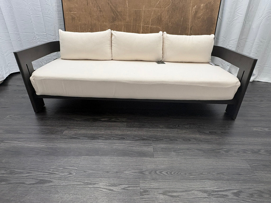 RH Restoration Hardware Matira Aluminum Sofa
Designed by Harrison & Nicholas Condos
84" | Iron Finish | Natural Performance Textured Weave