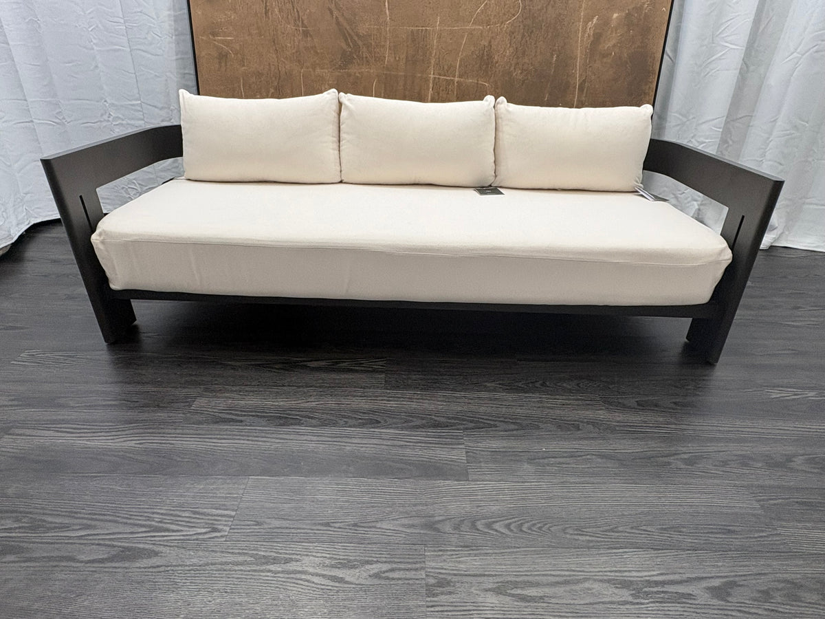 RH Restoration Hardware Matira Aluminum Sofa
Designed by Harrison & Nicholas Condos
84" | Iron Finish | Natural Performance Textured Weave