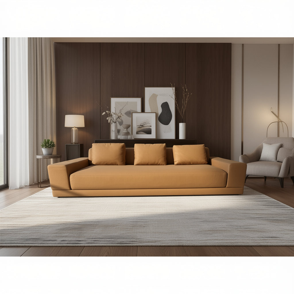 RH Cortona Sofa – 9' Luxe Depth in Holland & Sherry Wool Twill, Camel