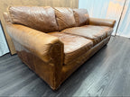 RH Original Lancaster Leather 3-Cushion Sofa – 7' Petite 38"D | Italian Brompton Cocoa | Down-Feather | Pre-Owned