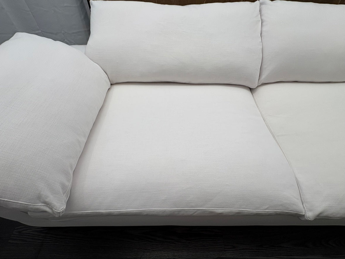 RH Cloud 9' Luxe Sofa — 2-Cushion | Perennials Performance Textured Linen Weave | White